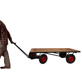 Heavy Duty Turntable Truck with Pneumatic Wheels 750kg