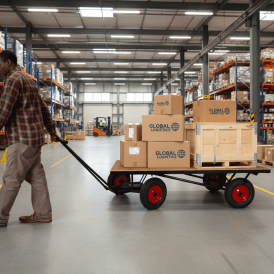 Heavy Duty Turntable Truck with Pneumatic Wheels 750kg