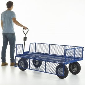 Industrial Mesh Base & Sides Turntable Truck 1500L x 750W 500kg