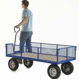 Industrial Plywood Base & Mesh Sides Turntable Truck 1500L x 750W 500kg