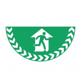 Large Half Circle Floor Marker Graphic Sign: FIRE ESCAPE NO TEXT