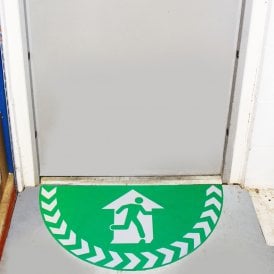 Large Half Circle Floor Marker Graphic Sign: FIRE ESCAPE NO TEXT