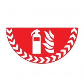 Large Half Circle Floor Marker Graphic Sign: FIRE EXTINGUISHER