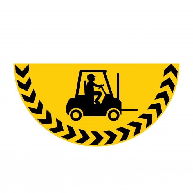 Large Half Circle Floor Marker Graphic Sign: FORKLIFT AREA NO TEXT