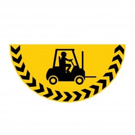 Large Half Circle Floor Marker Graphic Sign: FORKLIFT AREA NO TEXT