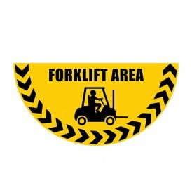 Large Half Circle Floor Marker Graphic Sign: FORKLIFT AREA