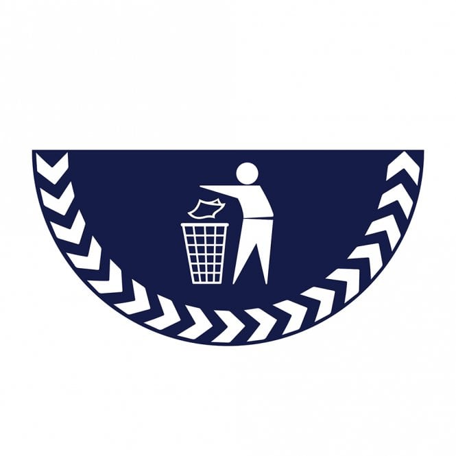 Large Half Circle Floor Marker Graphic Sign: GENERAL WASTE NO TEXT