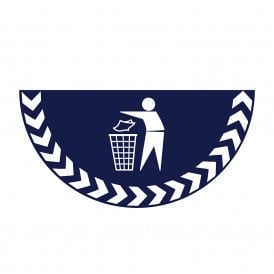 Large Half Circle Floor Marker Graphic Sign: GENERAL WASTE NO TEXT