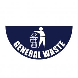 Large Half Circle Floor Marker Graphic Sign: GENERAL WASTE