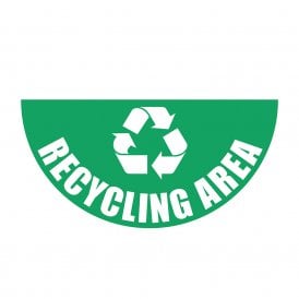 Large Half Circle Floor Marker Graphic Sign: RECYCLING AREA