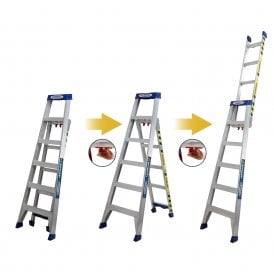 Leansafe Aluminium 3 in 1 Multi-Purpose Ladder