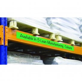 magnetic label on racking shelf