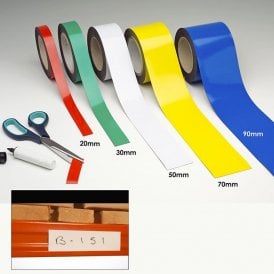 magnetic label on racking shelf