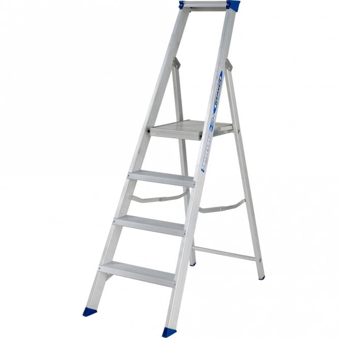 MasterTrade Aluminium Platform Step Ladder 4-12 Tread EN131 Professional