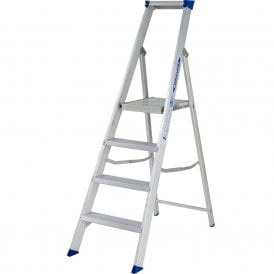 MasterTrade Aluminium Platform Step Ladder 4-12 Tread EN131 Professional