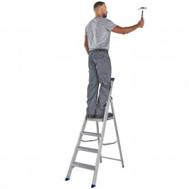 MasterTrade Aluminium Platform Step Ladder 4-12 Tread EN131 Professional