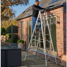 MasterTrade Aluminium Swingback Step Ladder EN131 Professional