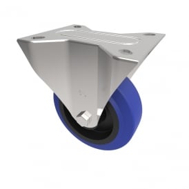 Medium Duty Castors with Top Plate Fixed Non Marking Blue Rubber Nylon centre