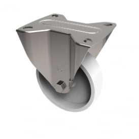 Medium Duty Castors with Top Plate Fixed White Nylon
