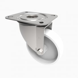 Medium Duty Castors with Top Plate Swivel White Nylon