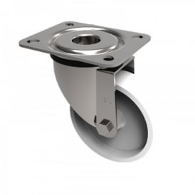 Medium Duty Top Plate Stainless Steel Swivel Castors White Nylon