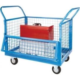 Mesh Sided Container Trolley Drop Down Front 250kg