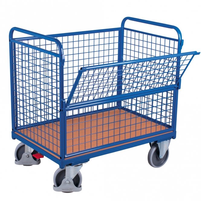 Mesh Sided Platform Trolley with Brake 500kg