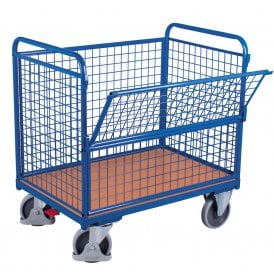 Mesh Sided Platform Trolley with Brake 500kg