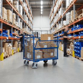 Mesh Sided Platform Trolley with Brake 500kg