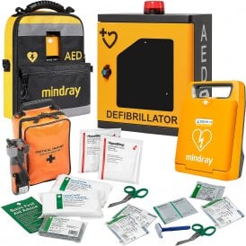 Mindray C1A Defibrillator Bundle with HypaStop Bleed Control Kit & HypaGuard Indoor Cabinet