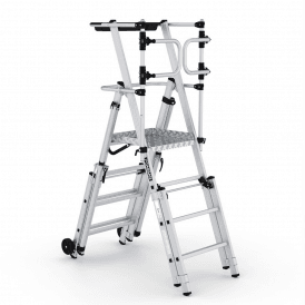 Mobile Aluminium Folding Telescopic Platform Step Ladder with Safety Gate