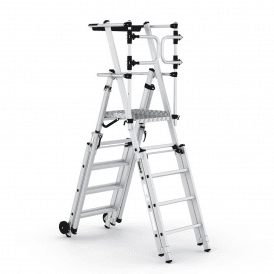 Mobile Aluminium Folding Telescopic Platform Step Ladder with Safety Gate