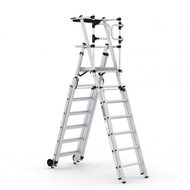 Mobile Aluminium Folding Telescopic Platform Step Ladder with Safety Gate