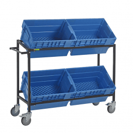 Mobile Multi-Position Container Trolley with 4, 5 or 6 Containers 300kg