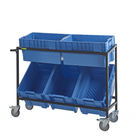 Mobile Multi-Position Container Trolley with 4, 5 or 6 Containers 300kg