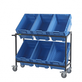 Mobile Multi-Position Container Trolley with 4, 5 or 6 Containers 300kg