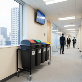 Mobile Recycling Station with 4 Bins 65lt or 90lt