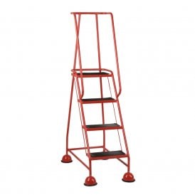 Mobile Safety Step Ladders Domed Feet 2, 3, 4 or 5 Ribbed Rubber Treads