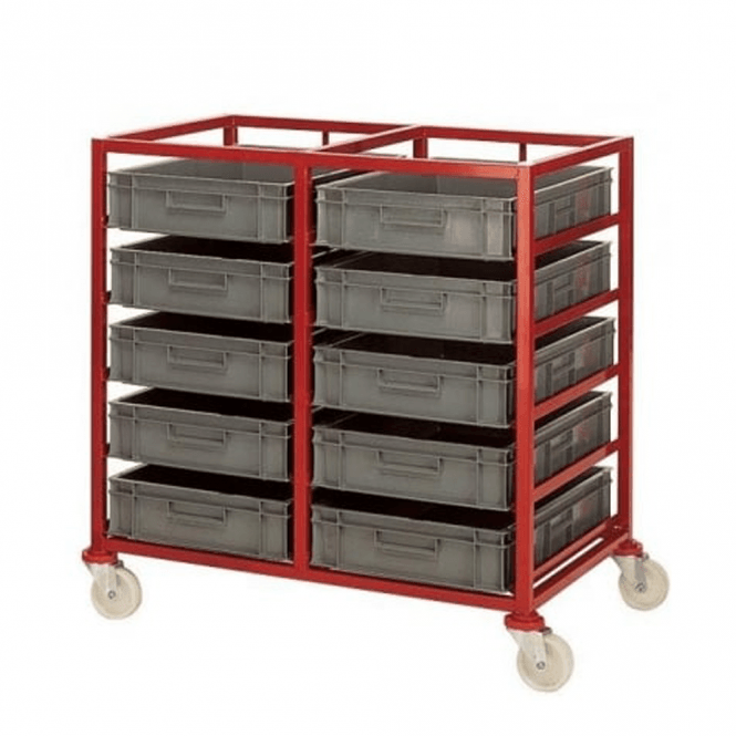 Mobile Tray Rack with 2 x 5 Euro Containers