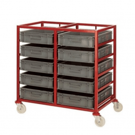 Mobile Tray Rack with 2 x 5 Euro Containers