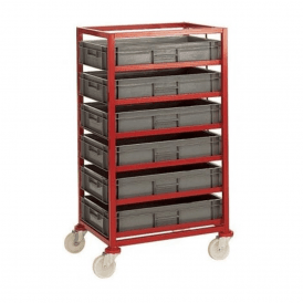 Mobile Tray Rack with Euro Containers