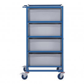 Mobile Trolley Rack with Euro Containers Height: 1175mm