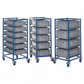 Mobile Trolley Rack with Euro Containers Height: 1175mm