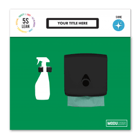 ModuLean Shadow Board Cleaning Station with Towel Dispenser and Cleaner Bottle