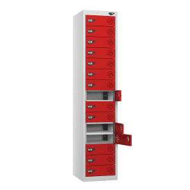 Multi Compartment Charging Locker 450mm Deep with a Dual USB A & USB C Port