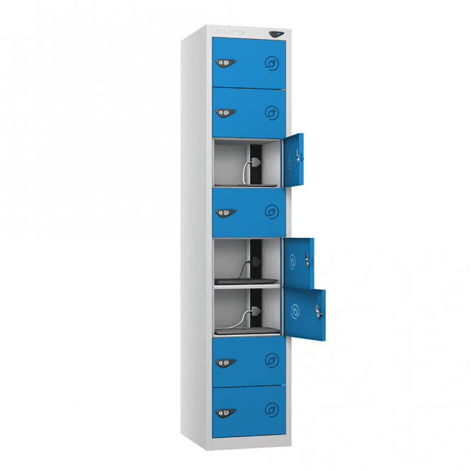 Multi Compartment Charging Locker 450mm Deep with a Standard UK 3-Pin Plug