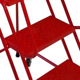 Narrow Aisle Steel Mobile Safety Steps with Punched Steel Treads 2- 8 Tread