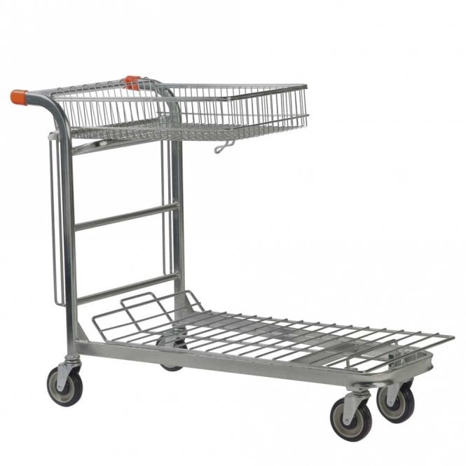 Nestable Stock Trolley with folding basket 500kg