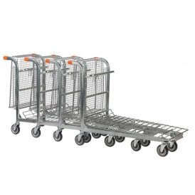 Nestable Stock Trolley with folding basket 500kg