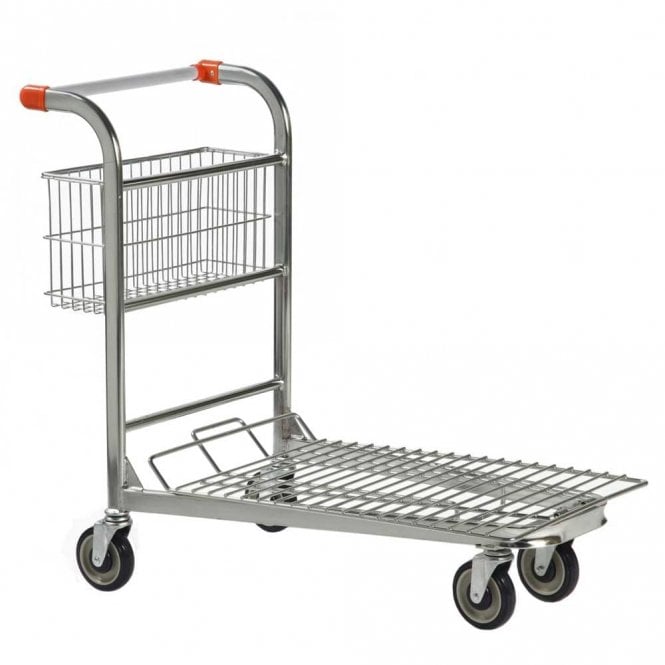 Nestable Stock Trolley with rear basket 500kg
